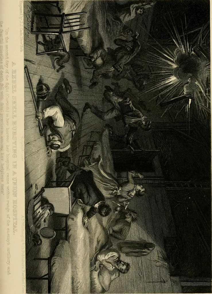 An illustration from My story of the war: a woman's narrative of four years personal experience as nurse in the Union army, and in relief work at home, in hospitals, camps, and at the front, during the war of the rebellion..., 1889, leaf 502