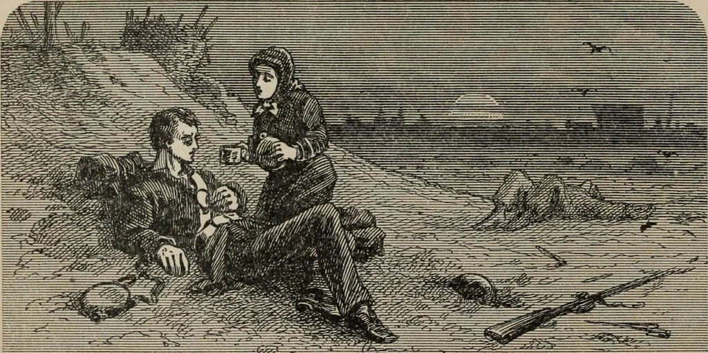 An illustration from My story of the war: a woman's narrative of four years personal experience as nurse in the Union army, and in relief work at home, in hospitals, camps, and at the front, during the war of the rebellion, 1889, leaf 89