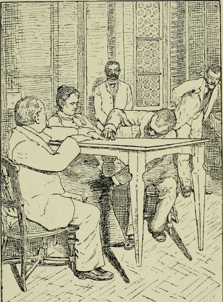 An illustration from Mystrious psychic forces; an account of the author's invesigations in psychical research, together with those of other European savants, 1907, leaf 202