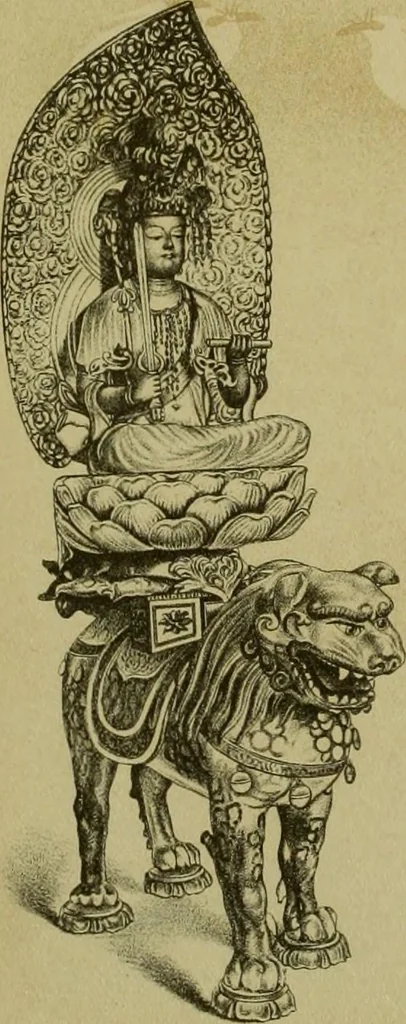 An illustration from Mythological Japan : the symbolisms of mythology in relation to Japanese art, with illustrations drawn in Japan, by native artists, 1902, leaf 19
