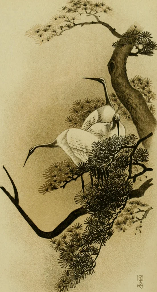 An illustration from Mythological Japan : the symbolisms of mythology in relation to Japanese art, with illustrations drawn in Japan, by native artists, 1902, leaf 32