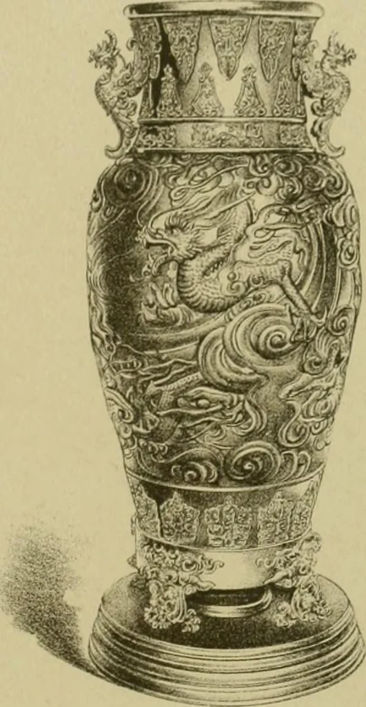 An illustration from Mythological Japan : the symbolisms of mythology in relation to Japanese art, with illustrations drawn in Japan, by native artists, 1902, leaf 44