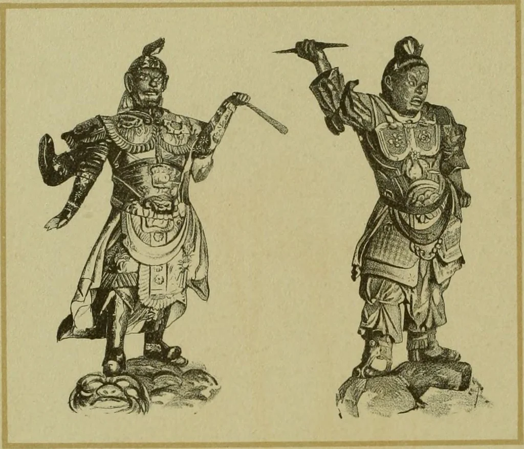 An illustration from Mythological Japan : the symbolisms of mythology in relation to Japanese art, with illustrations drawn in Japan, by native artists, 1902, leaf 49