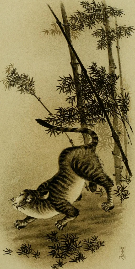 An illustration from Mythological Japan : the symbolisms of mythology in relation to Japanese art, with illustrations drawn in Japan, by native artists, 1902, leaf 55