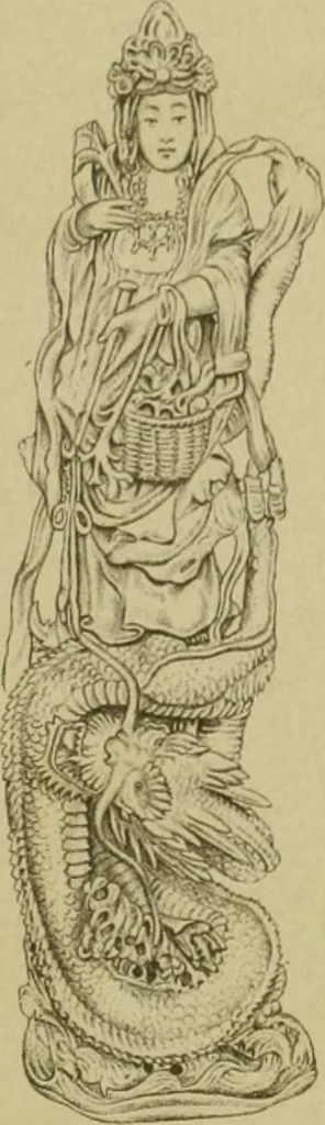 An illustration from Mythological Japan : the symbolisms of mythology in relation to Japanese art, with illustrations drawn in Japan, by native artists, 1902, leaf 62