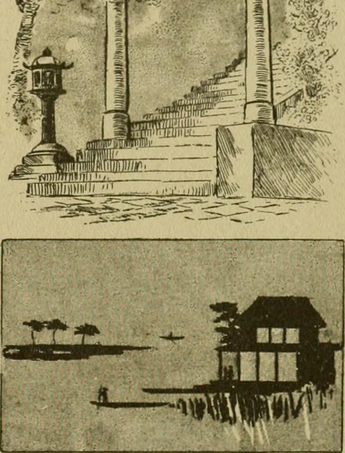 An illustration from Mythological Japan : the symbolisms of mythology in relation to Japanese art, with illustrations drawn in Japan, by native artists, 1902, leaf 70