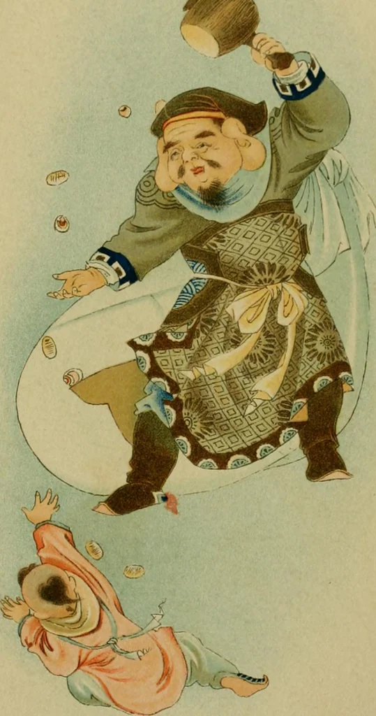 An illustration from Mythological Japan : the symbolisms of mythology in relation to Japanese art, with illustrations drawn in Japan, by native artists, 1902, leaf 74