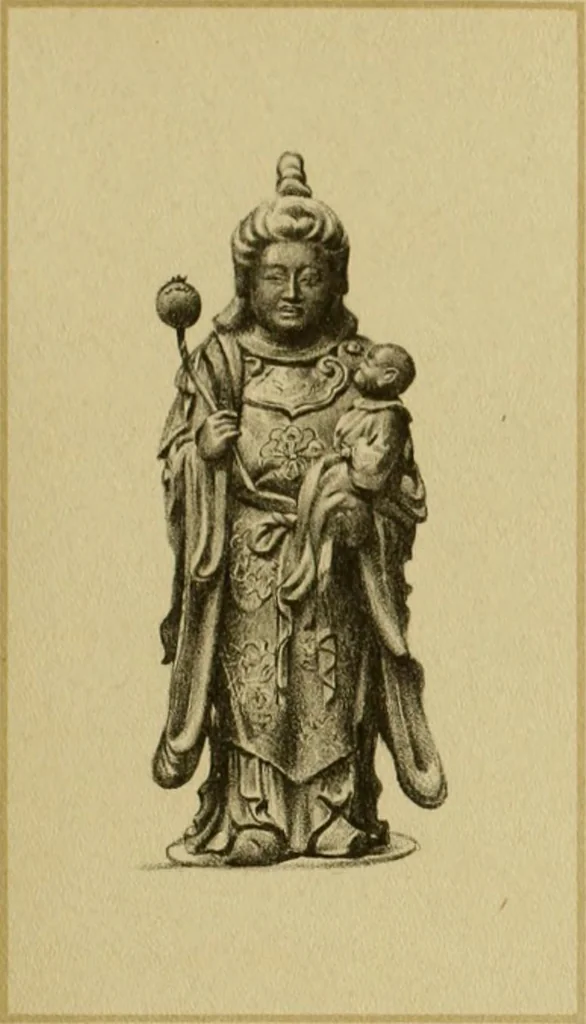 An illustration from Mythological Japan : the symbolisms of mythology in relation to Japanese art, with illustrations drawn in Japan, by native artists, 1902, leaf 80