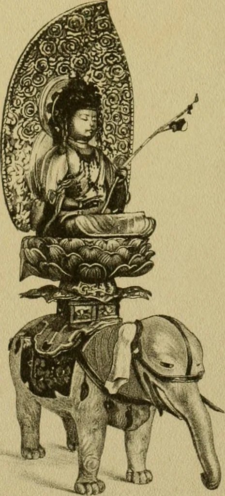 An illustration from Mythological Japan : the symbolisms of mythology in relation to Japanese art, with illustrations drawn in Japan, by native artists, 1902, leaf 80