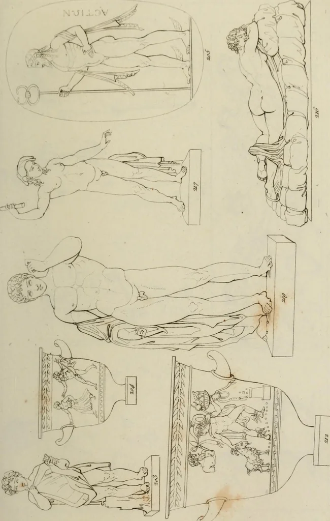 An illustration from Mythologische Gallerie; eine Sammlung von mehr als 750 antiken Denkmälern, Statuen, geschnittenen Steinen, Münzen und Gemälden, auf den 191 Original-Kupferblättern der französischen Ausg, 1848, leaf 112