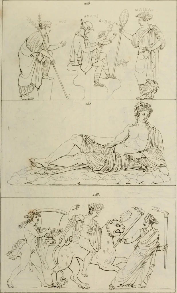 An illustration from Mythologische Gallerie; eine Sammlung von mehr als 750 antiken Denkmälern, Statuen, geschnittenen Steinen, Münzen und Gemälden, auf den 191 Original-Kupferblättern der französischen Ausg, 1848, leaf 126