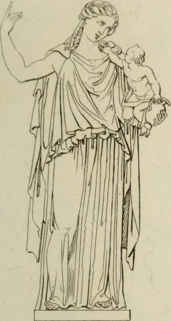 An illustration from Mythologische Gallerie; eine Sammlung von mehr als 750 antiken Denkmälern, Statuen, geschnittenen Steinen, Münzen und Gemälden, auf den 191 Original-Kupferblättern der französischen Ausg, 1848, leaf 130