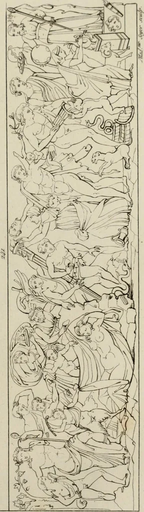 An illustration from Mythologische Gallerie; eine Sammlung von mehr als 750 antiken Denkmälern, Statuen, geschnittenen Steinen, Münzen und Gemälden, auf den 191 Original-Kupferblättern der französischen Ausg, 1848, leaf 138