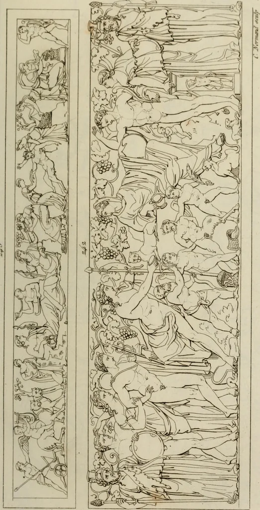 An illustration from Mythologische Gallerie; eine Sammlung von mehr als 750 antiken Denkmälern, Statuen, geschnittenen Steinen, Münzen und Gemälden, auf den 191 Original-Kupferblättern der französischen Ausg, 1848, leaf 140