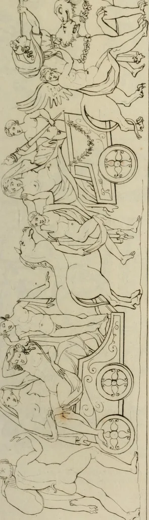 An illustration from Mythologische Gallerie; eine Sammlung von mehr als 750 antiken Denkmälern, Statuen, geschnittenen Steinen, Münzen und Gemälden, auf den 191 Original-Kupferblättern der französischen Ausg, 1848, leaf 142