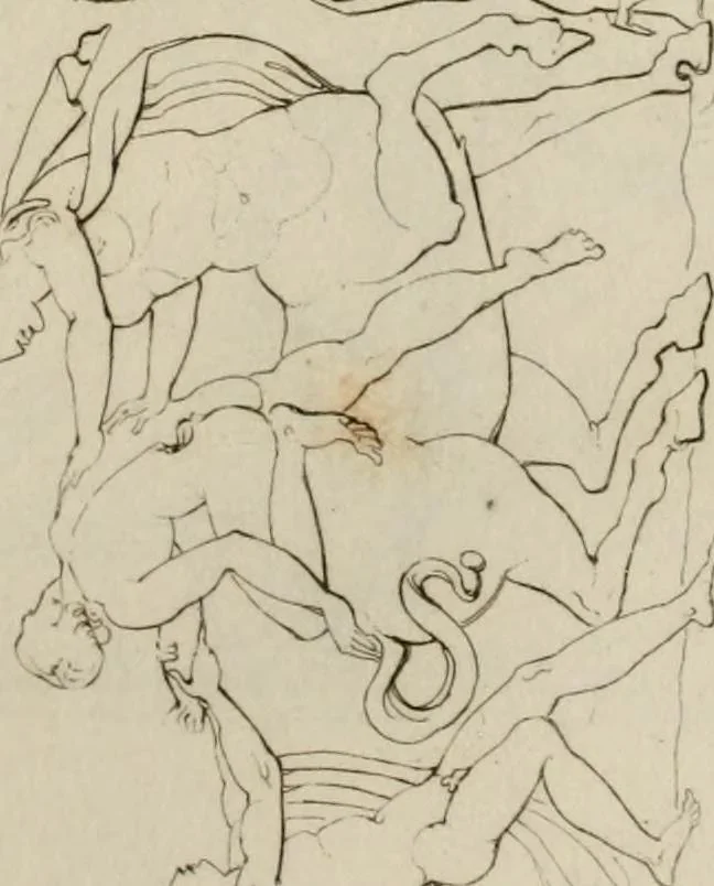 An illustration from Mythologische Gallerie; eine Sammlung von mehr als 750 antiken Denkmälern, Statuen, geschnittenen Steinen, Münzen und Gemälden, auf den 191 Original-Kupferblättern der französischen Ausg, 1848, leaf 142