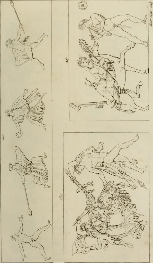 An illustration from Mythologische Gallerie; eine Sammlung von mehr als 750 antiken Denkmälern, Statuen, geschnittenen Steinen, Münzen und Gemälden, auf den 191 Original-Kupferblättern der französischen Ausg, 1848, leaf 146