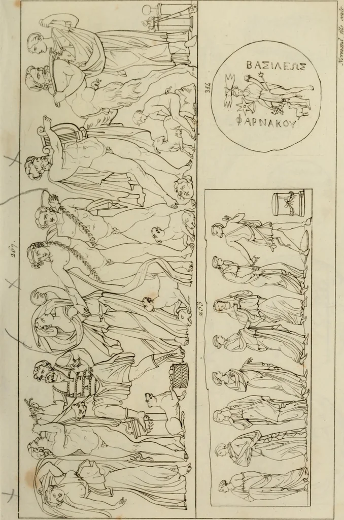 An illustration from Mythologische Gallerie; eine Sammlung von mehr als 750 antiken Denkmälern, Statuen, geschnittenen Steinen, Münzen und Gemälden, auf den 191 Original-Kupferblättern der französischen Ausg, 1848, leaf 152