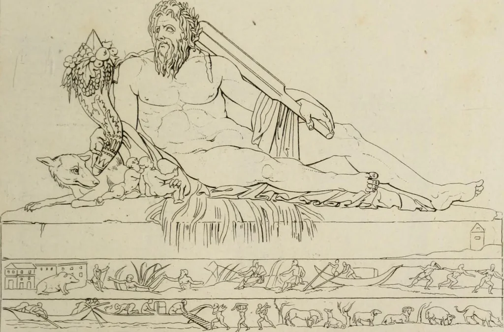 An illustration from Mythologische Gallerie; eine Sammlung von mehr als 750 antiken Denkmälern, Statuen, geschnittenen Steinen, Münzen und Gemälden, auf den 191 Original-Kupferblättern der französischen Ausg, 1848, leaf 160