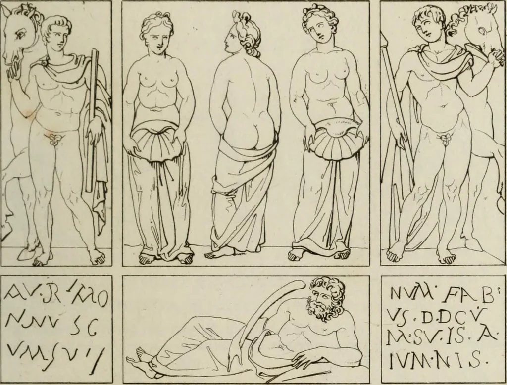 An illustration from Mythologische Gallerie; eine Sammlung von mehr als 750 antiken Denkmälern, Statuen, geschnittenen Steinen, Münzen und Gemälden, auf den 191 Original-Kupferblättern der französischen Ausg, 1848, leaf 172