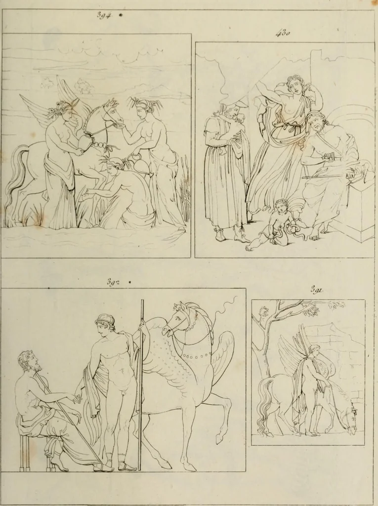 An illustration from Mythologische Gallerie; eine Sammlung von mehr als 750 antiken Denkmälern, Statuen, geschnittenen Steinen, Münzen und Gemälden, auf den 191 Original-Kupferblättern der französischen Ausg, 1848, leaf 204