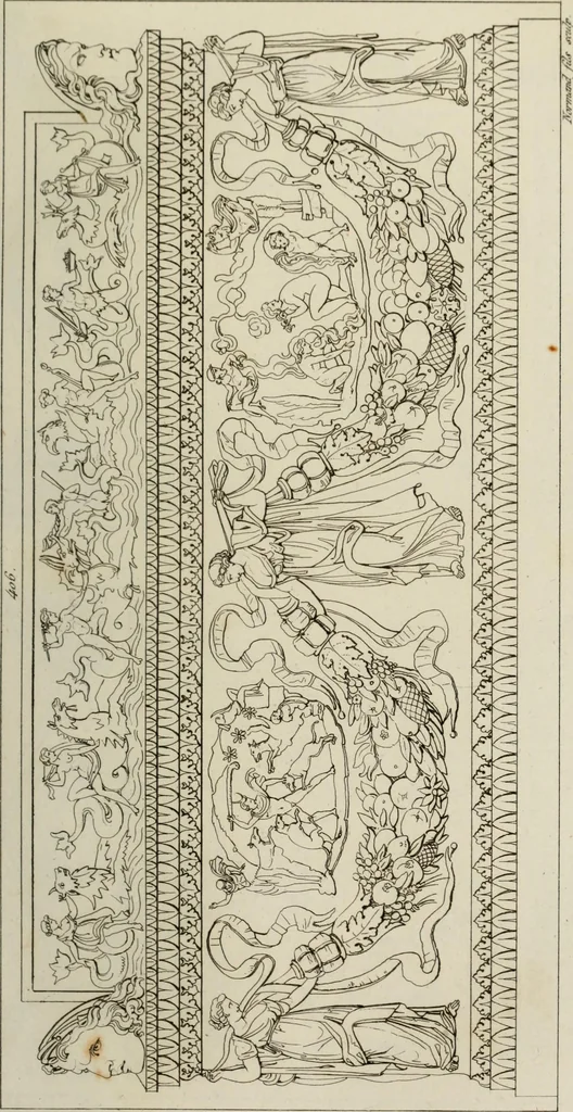 An illustration from Mythologische Gallerie; eine Sammlung von mehr als 750 antiken Denkmälern, Statuen, geschnittenen Steinen, Münzen und Gemälden, auf den 191 Original-Kupferblättern der französischen Ausg, 1848, leaf 210