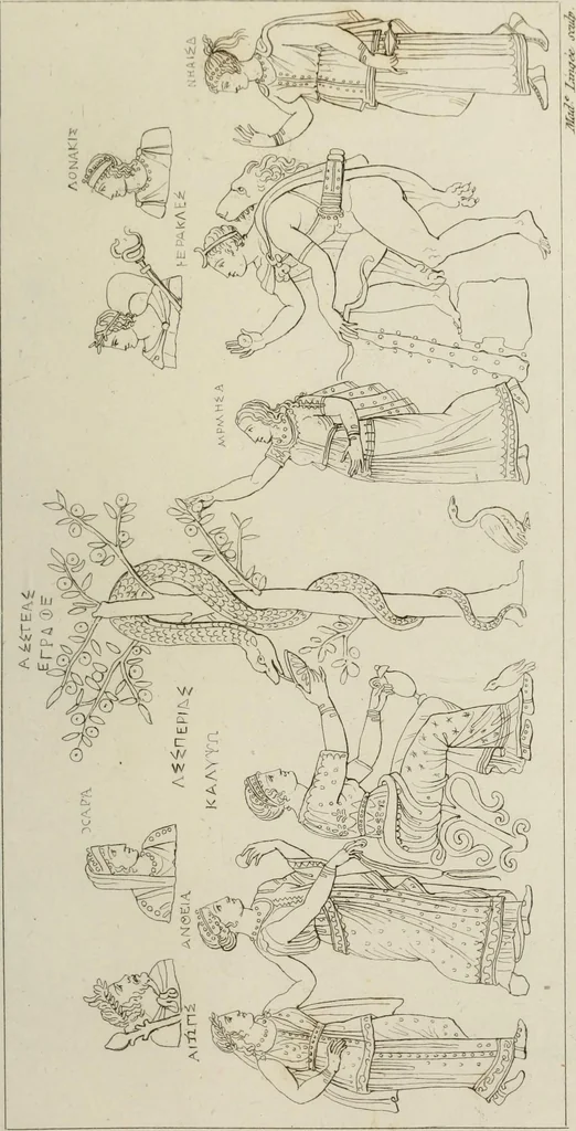 An illustration from Mythologische Gallerie; eine Sammlung von mehr als 750 antiken Denkmälern, Statuen, geschnittenen Steinen, Münzen und Gemälden, auf den 191 Original-Kupferblättern der französischen Ausg, 1848, leaf 240