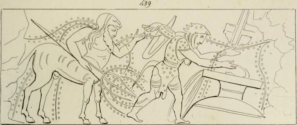 An illustration from Mythologische Gallerie; eine Sammlung von mehr als 750 antiken Denkmälern, Statuen, geschnittenen Steinen, Münzen und Gemälden, auf den 191 Original-Kupferblättern der französischen Ausg, 1848, leaf 246