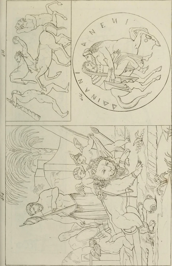 An illustration from Mythologische Gallerie; eine Sammlung von mehr als 750 antiken Denkmälern, Statuen, geschnittenen Steinen, Münzen und Gemälden, auf den 191 Original-Kupferblättern der französischen Ausg, 1848, leaf 248