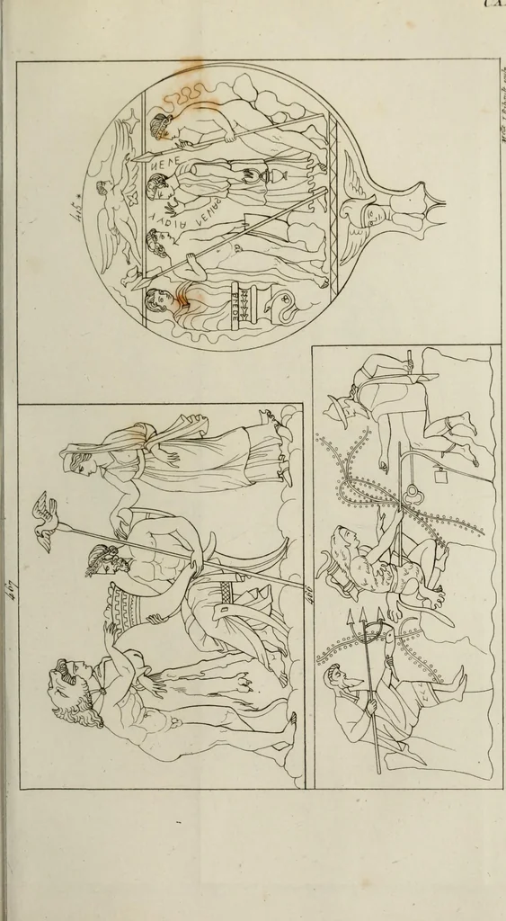 An illustration from Mythologische Gallerie; eine Sammlung von mehr als 750 antiken Denkmälern, Statuen, geschnittenen Steinen, Münzen und Gemälden, auf den 191 Original-Kupferblättern der französischen Ausg, 1848, leaf 262