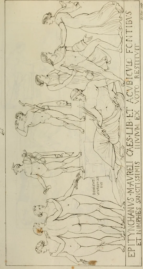 An illustration from Mythologische Gallerie; eine Sammlung von mehr als 750 antiken Denkmälern, Statuen, geschnittenen Steinen, Münzen und Gemälden, auf den 191 Original-Kupferblättern der französischen Ausg, 1848, leaf 266