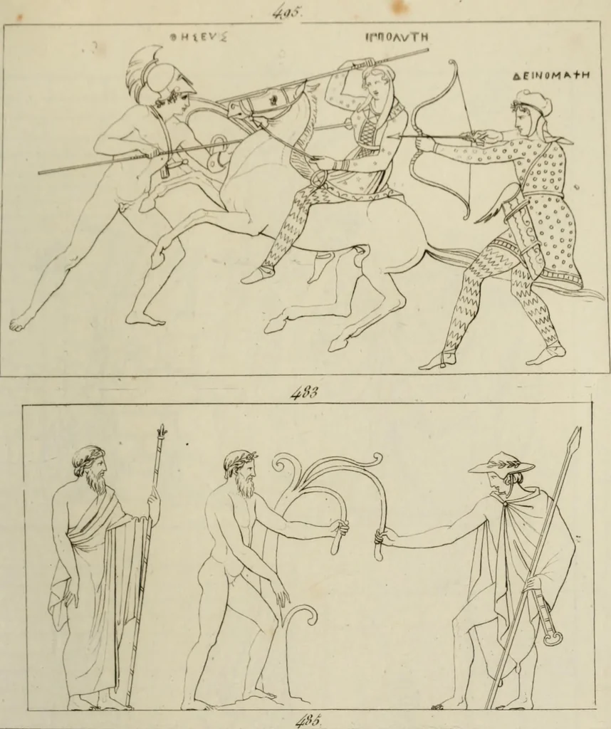 An illustration from Mythologische Gallerie; eine Sammlung von mehr als 750 antiken Denkmälern, Statuen, geschnittenen Steinen, Münzen und Gemälden, auf den 191 Original-Kupferblättern der französischen Ausg, 1848, leaf 270