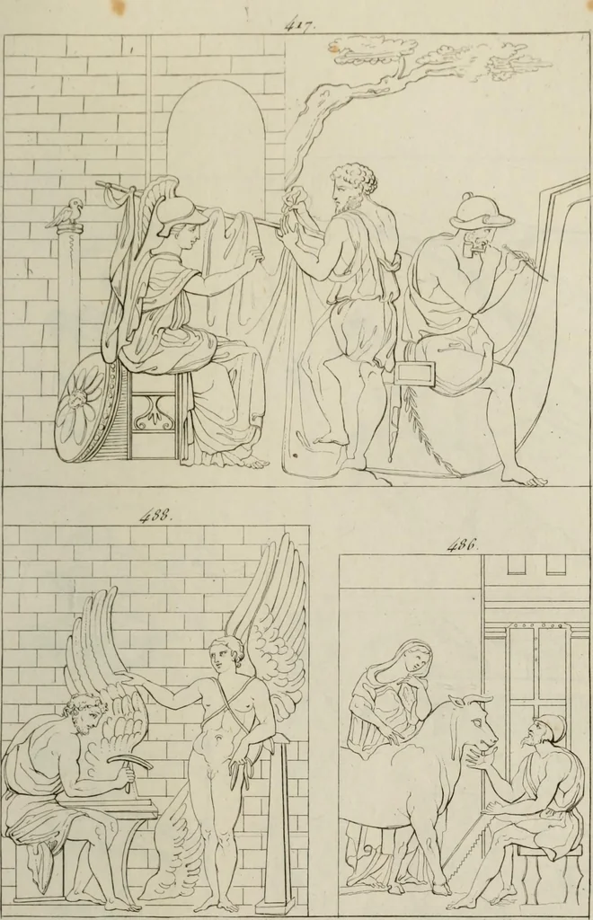 An illustration from Mythologische Gallerie; eine Sammlung von mehr als 750 antiken Denkmälern, Statuen, geschnittenen Steinen, Münzen und Gemälden, auf den 191 Original-Kupferblättern der französischen Ausg, 1848, leaf 272