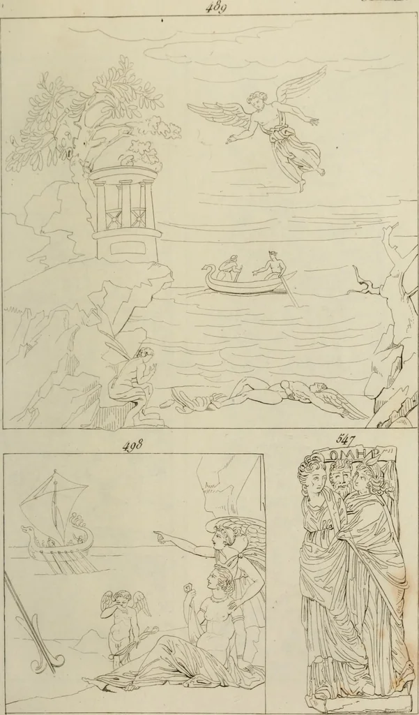 An illustration from Mythologische Gallerie; eine Sammlung von mehr als 750 antiken Denkmälern, Statuen, geschnittenen Steinen, Münzen und Gemälden, auf den 191 Original-Kupferblättern der französischen Ausg, 1848, leaf 276