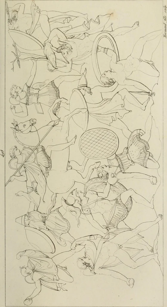 An illustration from Mythologische Gallerie; eine Sammlung von mehr als 750 antiken Denkmälern, Statuen, geschnittenen Steinen, Münzen und Gemälden, auf den 191 Original-Kupferblättern der französischen Ausg, 1848, leaf 284