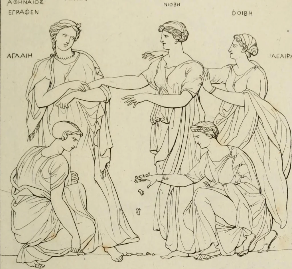 An illustration from Mythologische Gallerie; eine Sammlung von mehr als 750 antiken Denkmälern, Statuen, geschnittenen Steinen, Münzen und Gemälden, auf den 191 Original-Kupferblättern der französischen Ausg, 1848, leaf 294