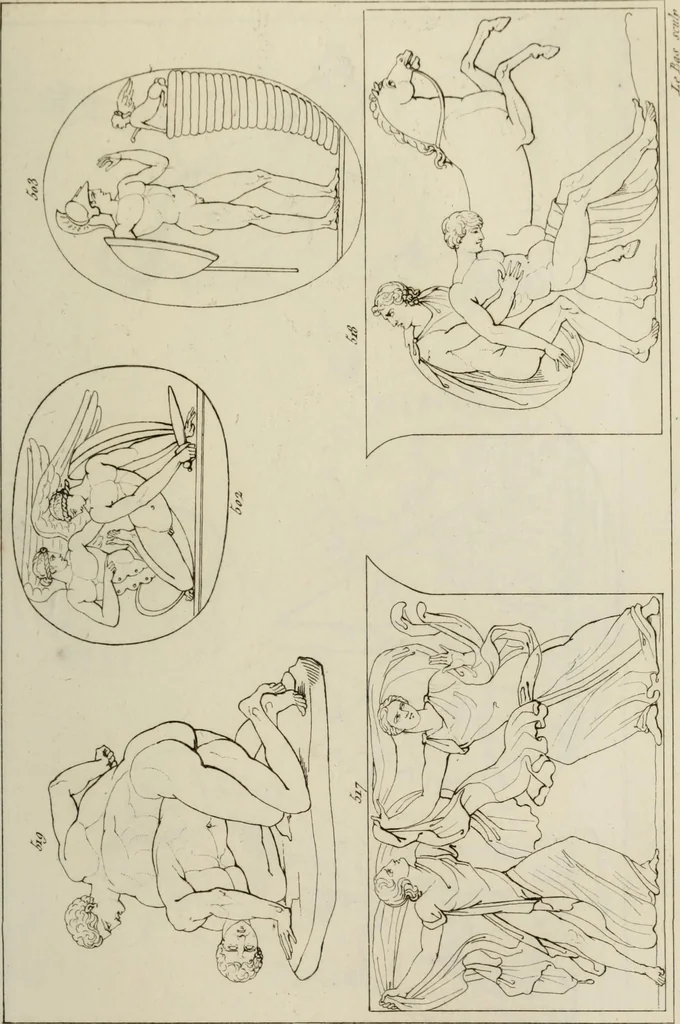 An illustration from Mythologische Gallerie; eine Sammlung von mehr als 750 antiken Denkmälern, Statuen, geschnittenen Steinen, Münzen und Gemälden, auf den 191 Original-Kupferblättern der französischen Ausg, 1848, leaf 302