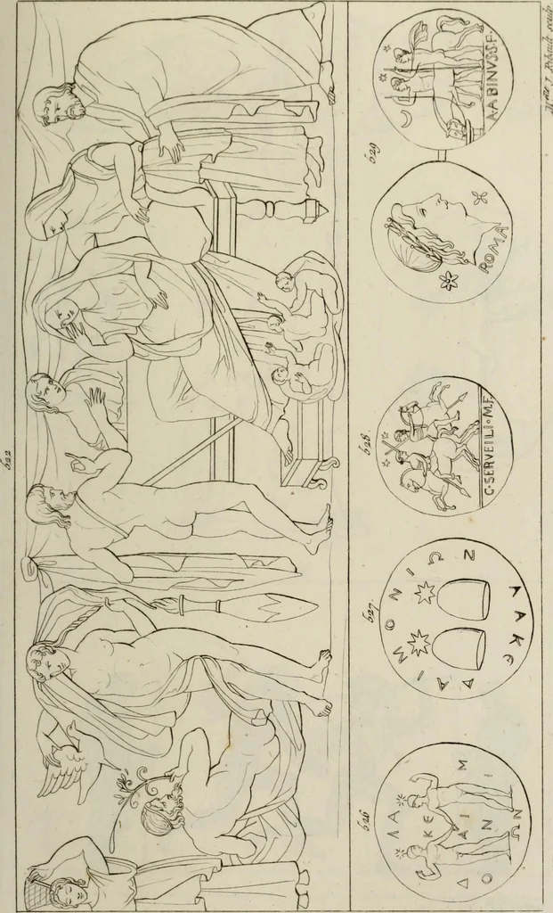 An illustration from Mythologische Gallerie; eine Sammlung von mehr als 750 antiken Denkmälern, Statuen, geschnittenen Steinen, Münzen und Gemälden, auf den 191 Original-Kupferblättern der französischen Ausg, 1848, leaf 306