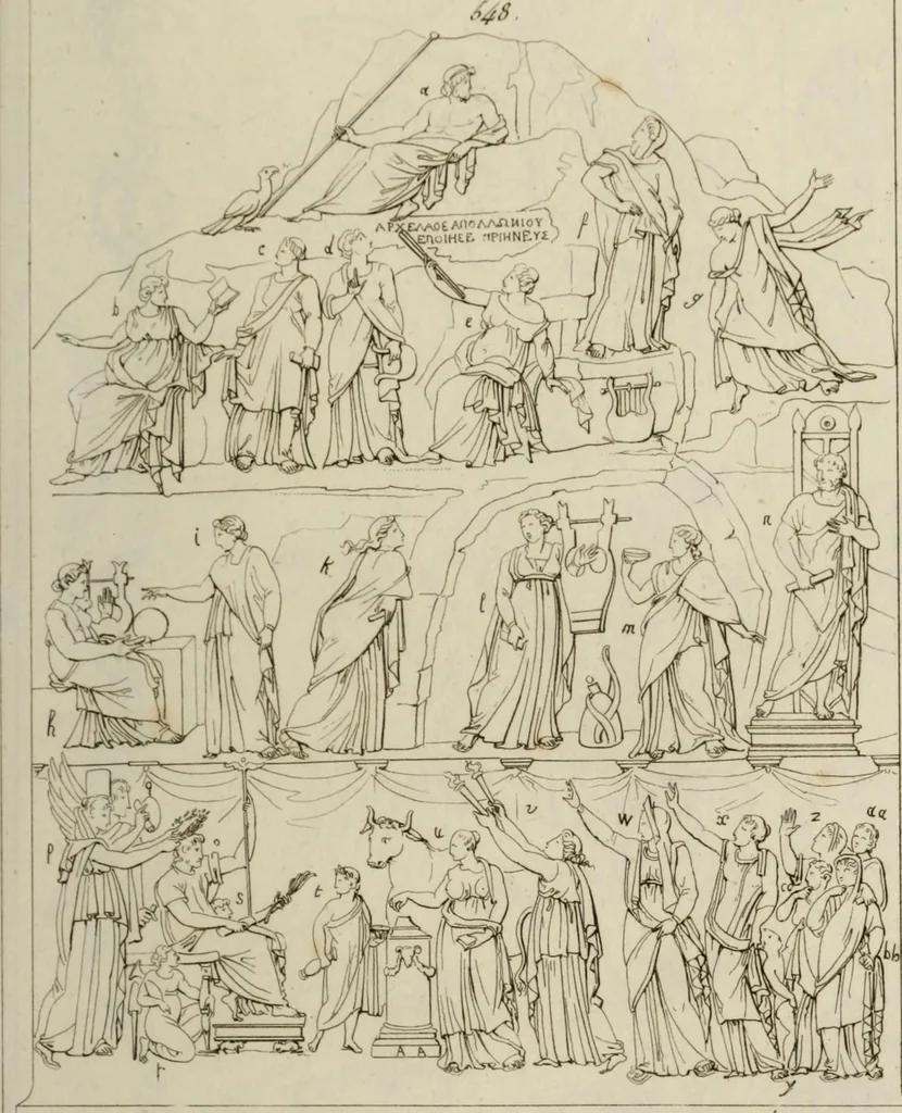 An illustration from Mythologische Gallerie; eine Sammlung von mehr als 750 antiken Denkmälern, Statuen, geschnittenen Steinen, Münzen und Gemälden, auf den 191 Original-Kupferblättern der französischen Ausg, 1848, leaf 314