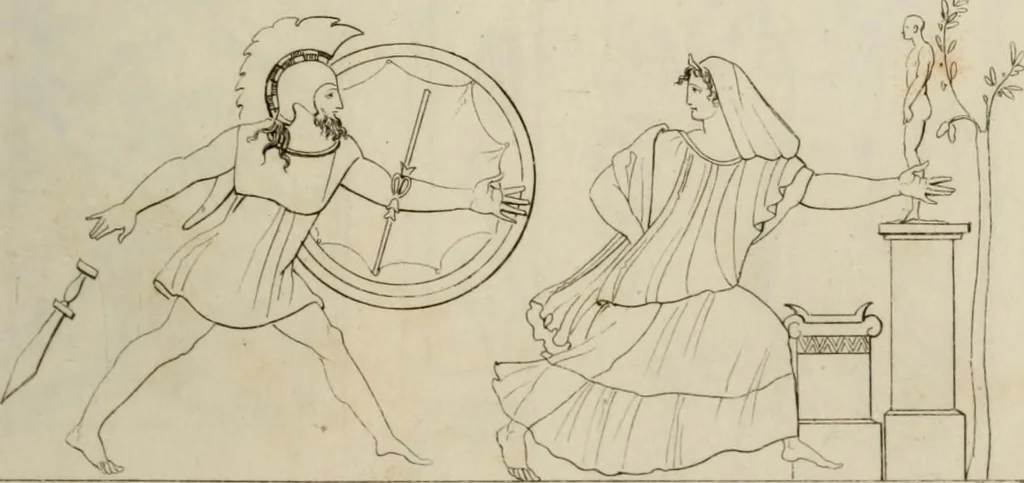 An illustration from Mythologische Gallerie; eine Sammlung von mehr als 750 antiken Denkmälern, Statuen, geschnittenen Steinen, Münzen und Gemälden, auf den 191 Original-Kupferblättern der französischen Ausg, 1848, leaf 320