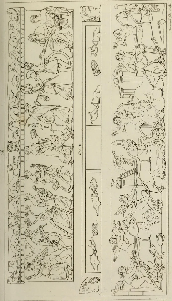 An illustration from Mythologische Gallerie; eine Sammlung von mehr als 750 antiken Denkmälern, Statuen, geschnittenen Steinen, Münzen und Gemälden, auf den 191 Original-Kupferblättern der französischen Ausg, 1848, leaf 322