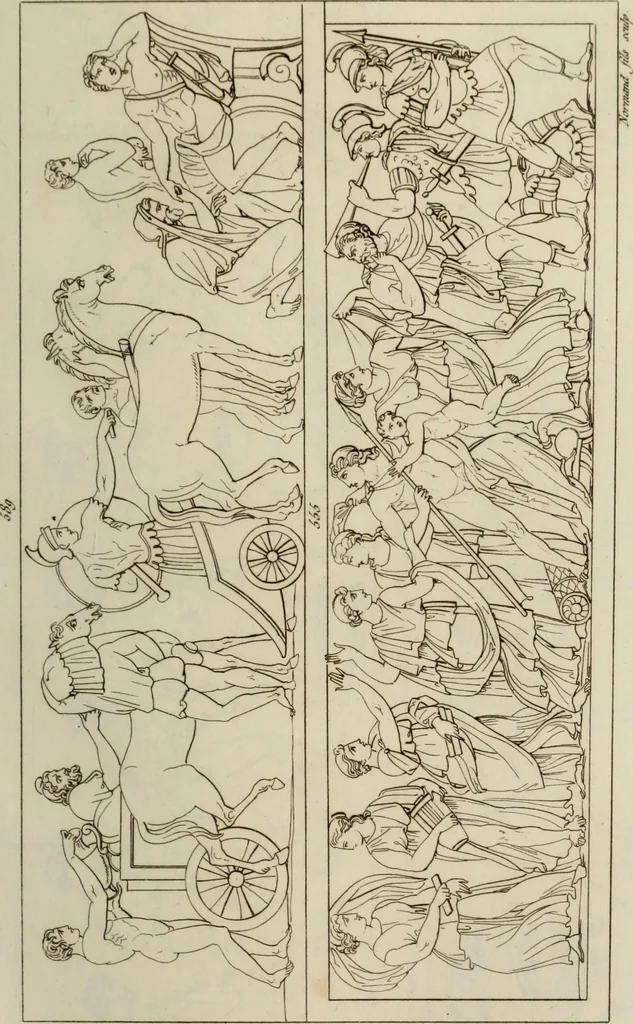 An illustration from Mythologische Gallerie; eine Sammlung von mehr als 750 antiken Denkmälern, Statuen, geschnittenen Steinen, Münzen und Gemälden, auf den 191 Original-Kupferblättern der französischen Ausg, 1848, leaf 326