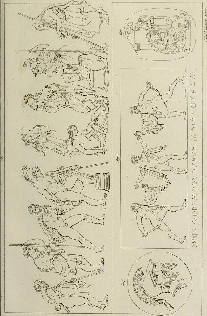 An illustration from Mythologische Gallerie; eine Sammlung von mehr als 750 antiken Denkmälern, Statuen, geschnittenen Steinen, Münzen und Gemälden, auf den 191 Original-Kupferblättern der französischen Ausg, 1848, leaf 328