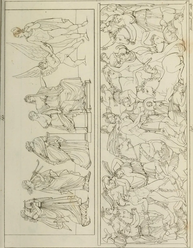 An illustration from Mythologische Gallerie; eine Sammlung von mehr als 750 antiken Denkmälern, Statuen, geschnittenen Steinen, Münzen und Gemälden, auf den 191 Original-Kupferblättern der französischen Ausg, 1848, leaf 336