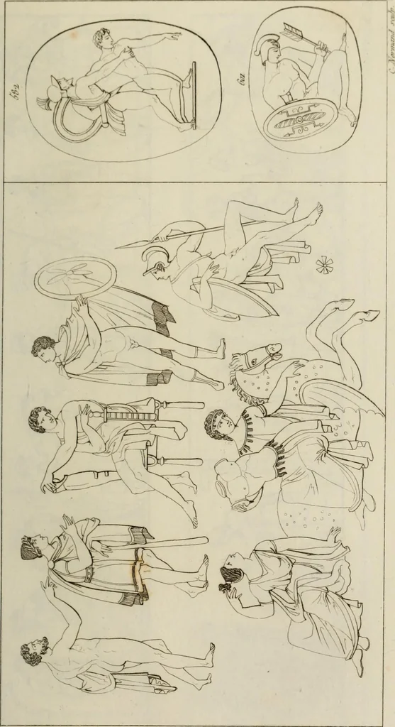 An illustration from Mythologische Gallerie; eine Sammlung von mehr als 750 antiken Denkmälern, Statuen, geschnittenen Steinen, Münzen und Gemälden, auf den 191 Original-Kupferblättern der französischen Ausg, 1848, leaf 338
