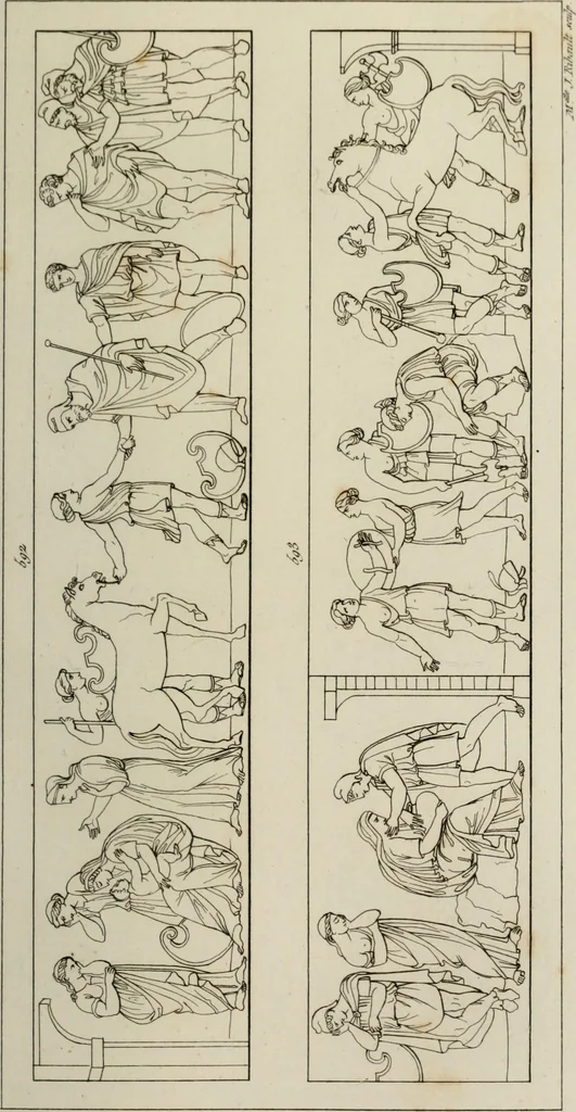 An illustration from Mythologische Gallerie; eine Sammlung von mehr als 750 antiken Denkmälern, Statuen, geschnittenen Steinen, Münzen und Gemälden, auf den 191 Original-Kupferblättern der französischen Ausg, 1848, leaf 340