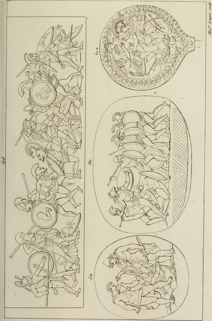 An illustration from Mythologische Gallerie; eine Sammlung von mehr als 750 antiken Denkmälern, Statuen, geschnittenen Steinen, Münzen und Gemälden, auf den 191 Original-Kupferblättern der französischen Ausg, 1848, leaf 342
