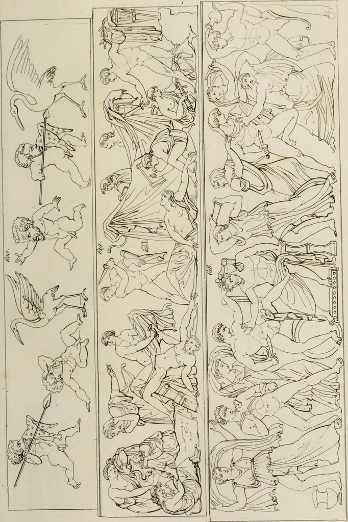 An illustration from Mythologische Gallerie; eine Sammlung von mehr als 750 antiken Denkmälern, Statuen, geschnittenen Steinen, Münzen und Gemälden, auf den 191 Original-Kupferblättern der französischen Ausg, 1848, leaf 348