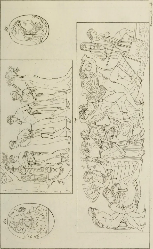 An illustration from Mythologische Gallerie; eine Sammlung von mehr als 750 antiken Denkmälern, Statuen, geschnittenen Steinen, Münzen und Gemälden, auf den 191 Original-Kupferblättern der französischen Ausg, 1848, leaf 362
