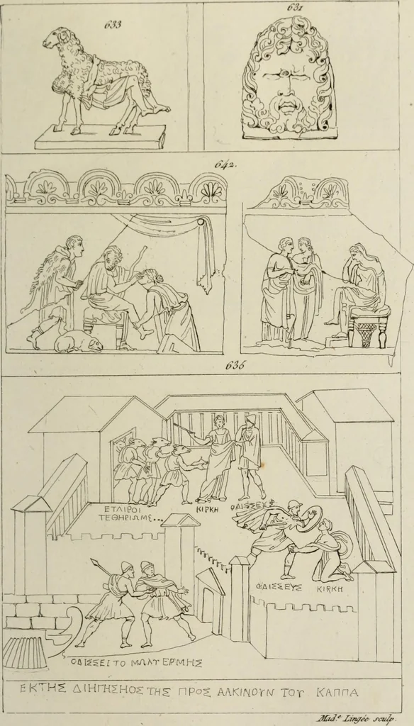 An illustration from Mythologische Gallerie; eine Sammlung von mehr als 750 antiken Denkmälern, Statuen, geschnittenen Steinen, Münzen und Gemälden, auf den 191 Original-Kupferblättern der französischen Ausg, 1848, leaf 370